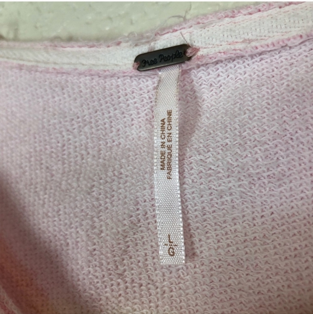 Free People Oversized Feels Right Sweatshirt Tie Dye Neon Pink/ Yellow - Picture 7 of 8